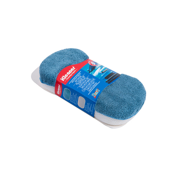 Kleaner Microfibre Car Wash Sponge Dual-Sided | High Absorbency, Mesh Grip