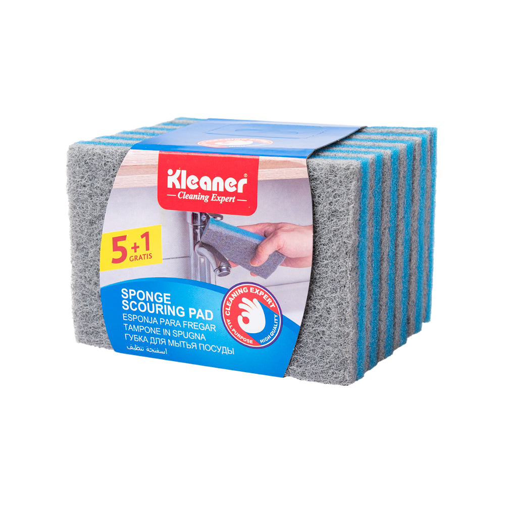 Kleaner Dual-Texture Sponge Scourers | Pack of 6, Assorted Colours