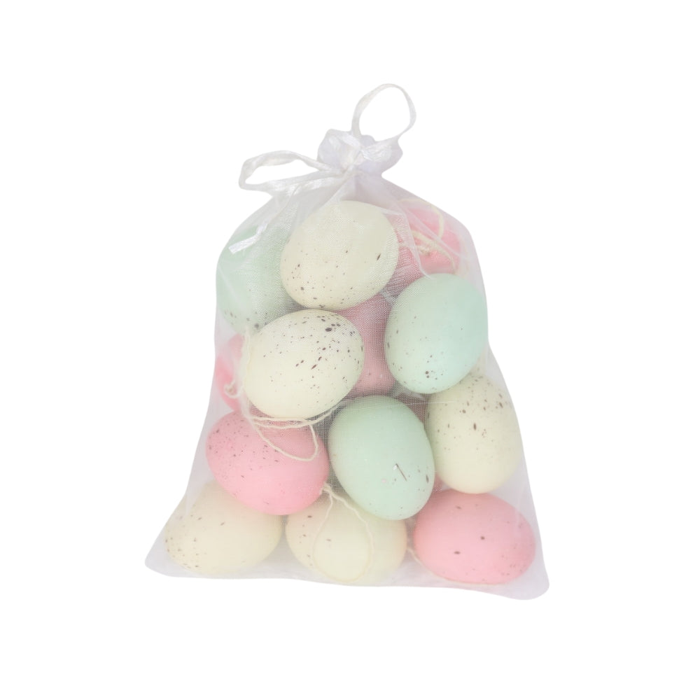 Pastel Decorative Eggs Easter Decoration | 20 Pieces, Mesh Bag