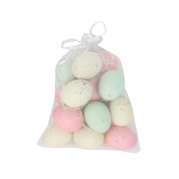 Pastel Decorative Eggs Easter Decoration | 20 Pieces, Mesh Bag