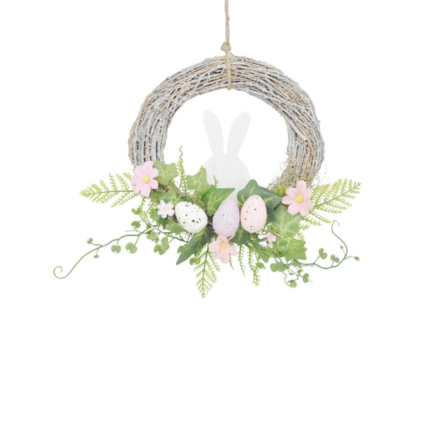 Bunny and Eggs Easter Decorative Wreath for Home Décor | 36cm
