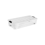 Simply Storage Under-Bed Rolling Storage Box | 35L, Clear, Snap-Lock Lid