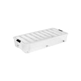 Simply Storage Rolling Clear Underbed Storage Box | 60L, Snap-Lock Lid