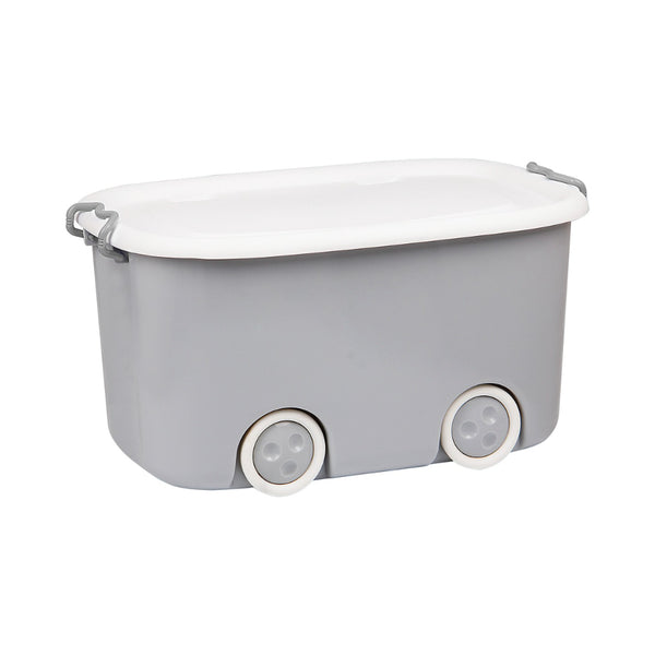 Rolling Storage Box with Wheels | 45 Litre Capacity, Grey and White