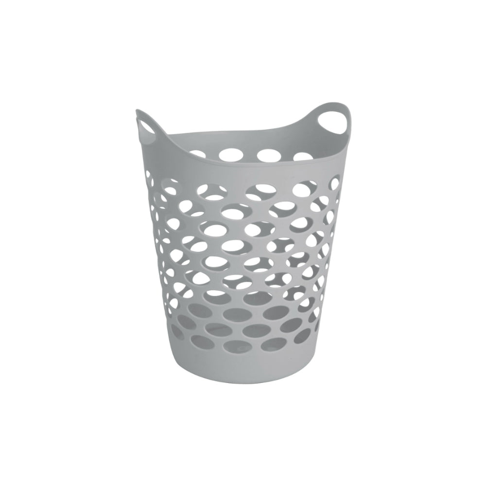 Home Solutions Flexi Perforated Laundry Basket | 45L, Grey, Dual Handles