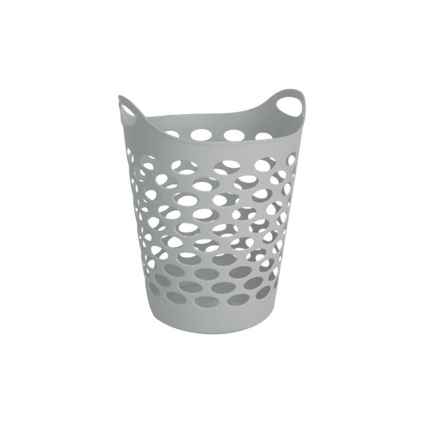 Home Solutions Flexi Perforated Laundry Basket | 45L, Grey, Dual Handles