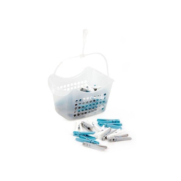 Airdra Hanging Laundry Peg Basket | 36 Pegs, Assorted Colours