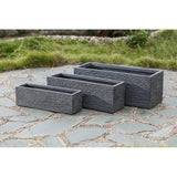 Grey Long Ribbed Trough Planter S | Durable Garden Pot