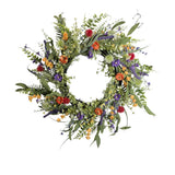 Wild Flower Hanging Door Wreath | Assorted Multi-Colour Blooms and Greenery