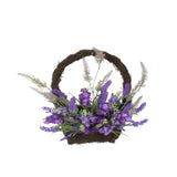 Faux Lavender Hanging Basket Wreath | Purple Floral, Woven-Look Base