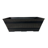 Whiskey Barrel Textured Rectangular Planter Trough | 51cm, Black