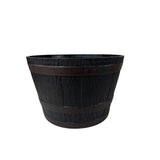 Whiskey Barrel Planter | Small, 40 cm, Rustic Wood-Grain Design