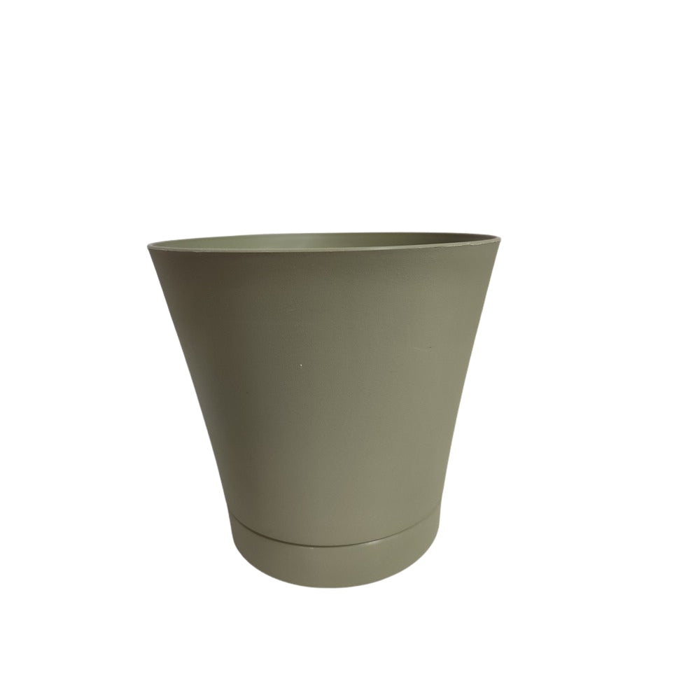 Fino Olive Green Tapered Plant Pot | 20cm, Modern Indoor Decor