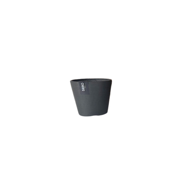 Sero Tapered Plant Pot | 14 cm, Slate Grey, Textured Finish