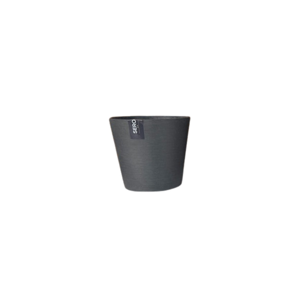 Sero Slate Grey Tapered Plant Pot | 17.5cm, Textured Charcoal Finish
