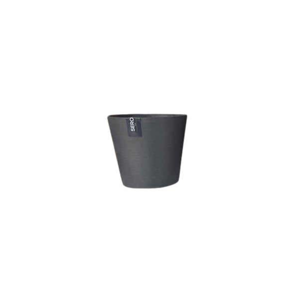 Sero Slate Grey Tapered Plant Pot | 17.5cm, Textured Charcoal Finish