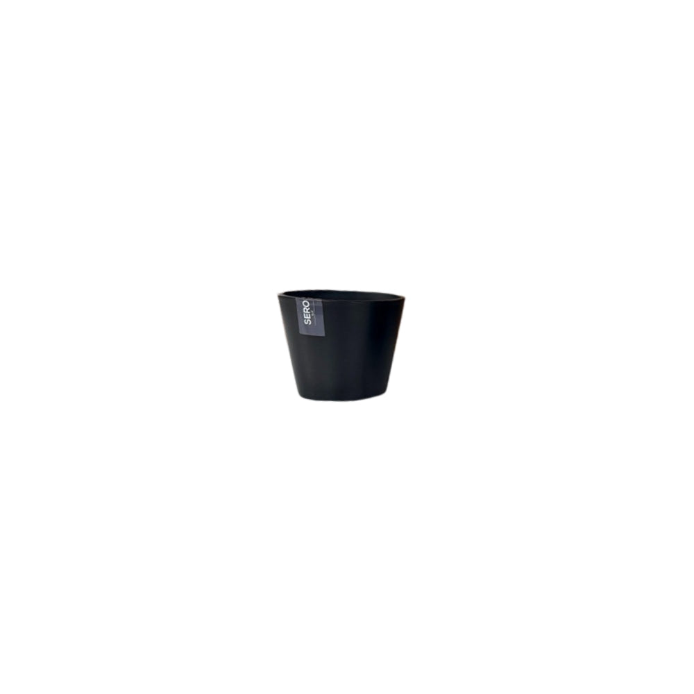 Sero Charcoal 14cm Tapered Plant Pot | Indoor Planter, Wide Opening