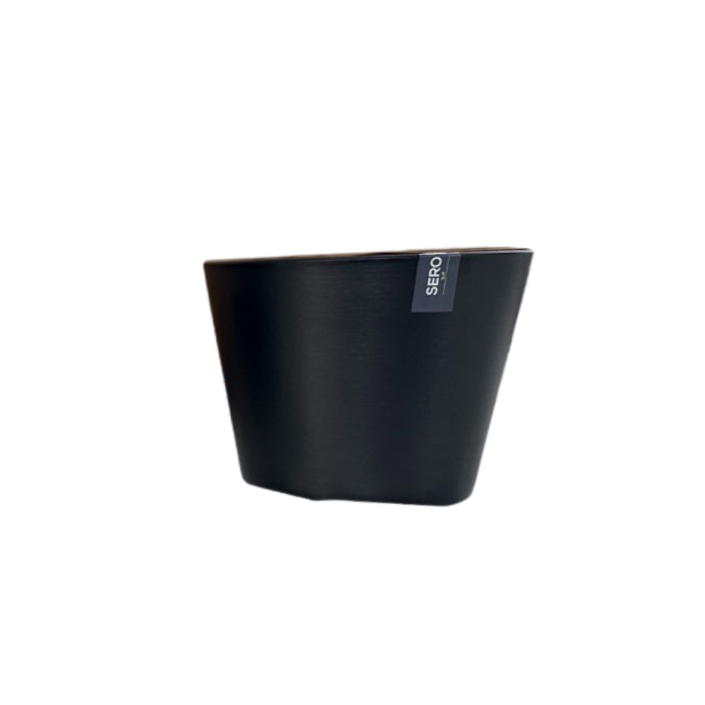 Sero Charcoal Tapered Plant Pot | 26cm, Flat Base, Wide Opening