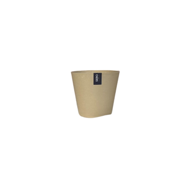 Sero Warm Beige Tapered Plant Pot | 20cm, Smooth Finish, Rounded Edges