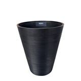 Sero Charcoal Ribbed Tapered Tall Planter | 39cm, Indoor and Outdoor Use