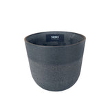 Sero Speckled Dark Grey Ribbed Planter | 30cm, Stone Effect
