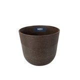 Sero Speckled Ribbed Decorative Planter | Dark Beige, Tapered, 30 cm