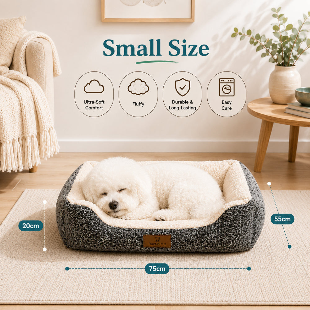 Cosy Pet Fluffy Bolster Couch Bed - 75 x 55 x 20cm