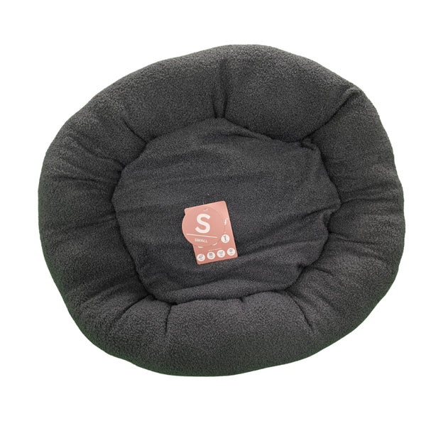 Donut Gaya Small Pet Bed | 60 x 60cm, Dark Grey, Easy-Clean