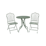 Curva Sage Green Bistro Table Set | 3 Pieces, Folding Chairs