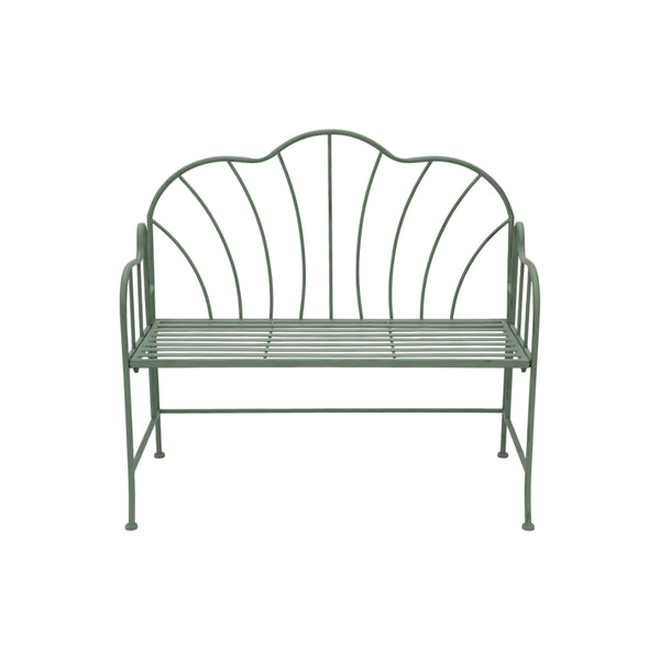 Lifestyle Living Curva Sage Green Garden Bench | Scalloped Backrest