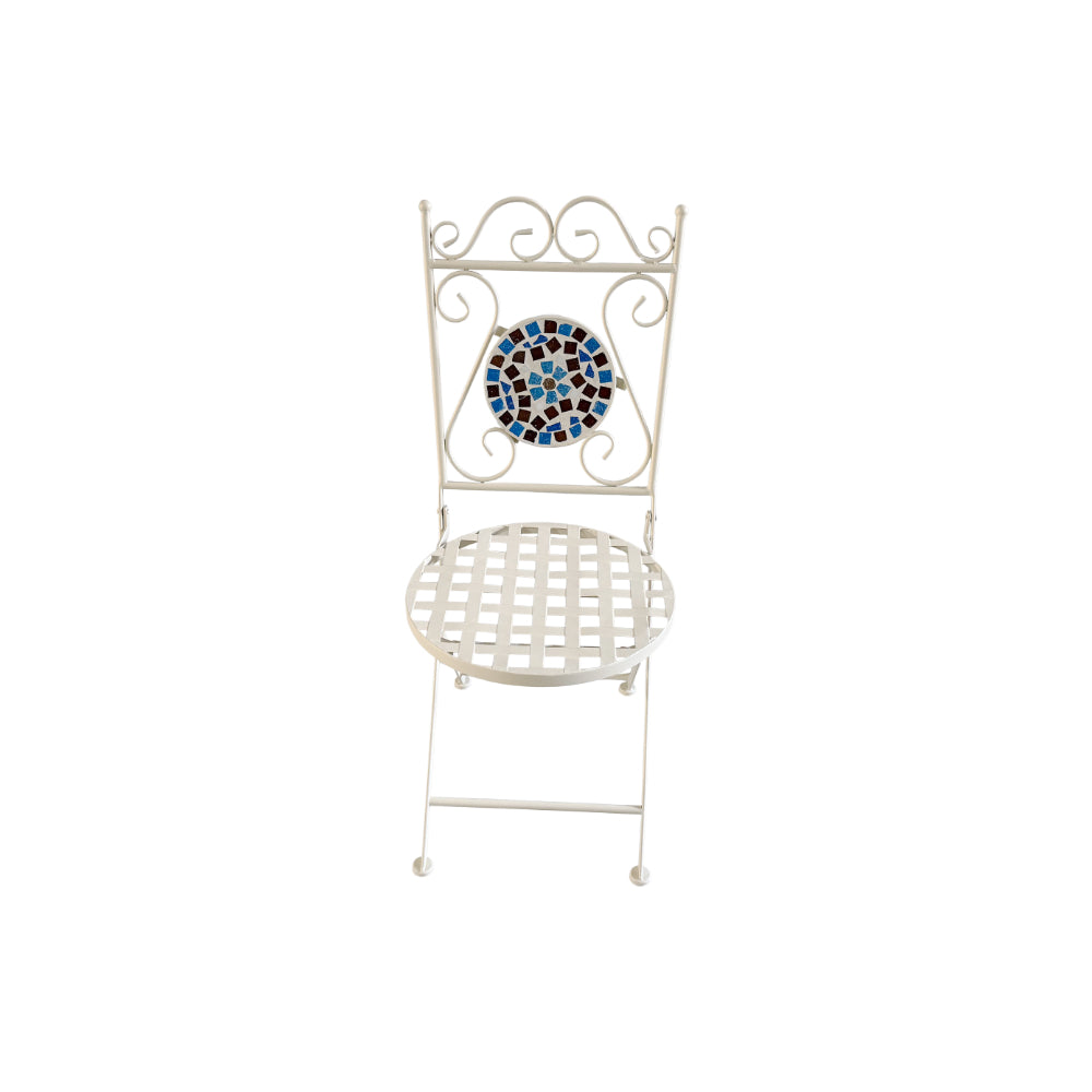 Lifestyle Living Azure Mosaic Bistro Table and Chairs Set | 3 Piece, Blue