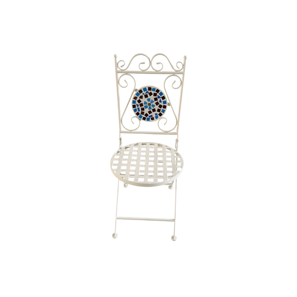 Lifestyle Living Azure Mosaic Bistro Table and Chairs Set | 3 Piece, Blue