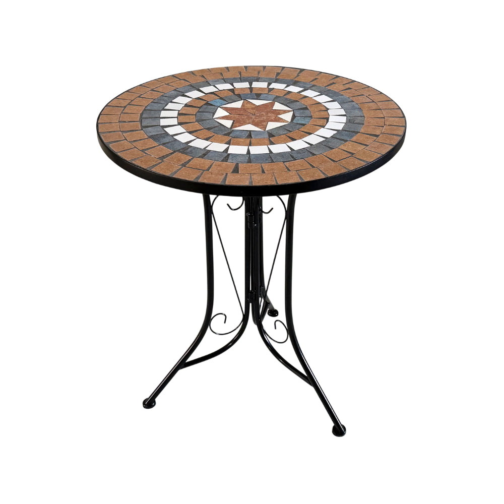 Lifestyle Living Celeste Mosaic Bistro Table Set | Brown Pattern, 3 Pieces