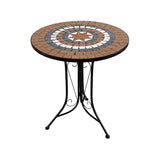 Lifestyle Living Celeste Mosaic Bistro Table Set | Brown Pattern, 3 Pieces