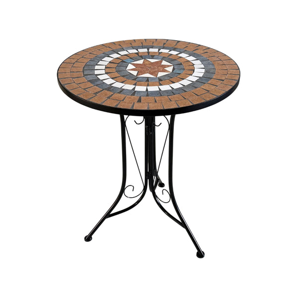 Lifestyle Living Celeste Mosaic Bistro Table Set | Brown Pattern, 3 Pieces