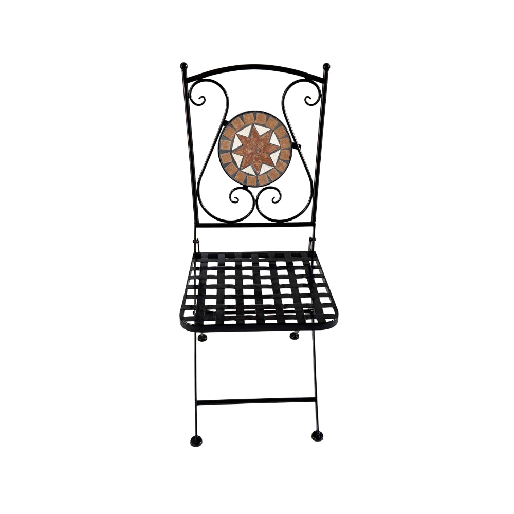 Lifestyle Living Celeste Mosaic Bistro Table Set | Brown Pattern, 3 Pieces