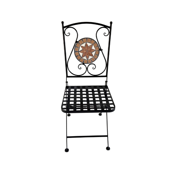 Lifestyle Living Celeste Mosaic Bistro Table Set | Brown Pattern, 3 Pieces