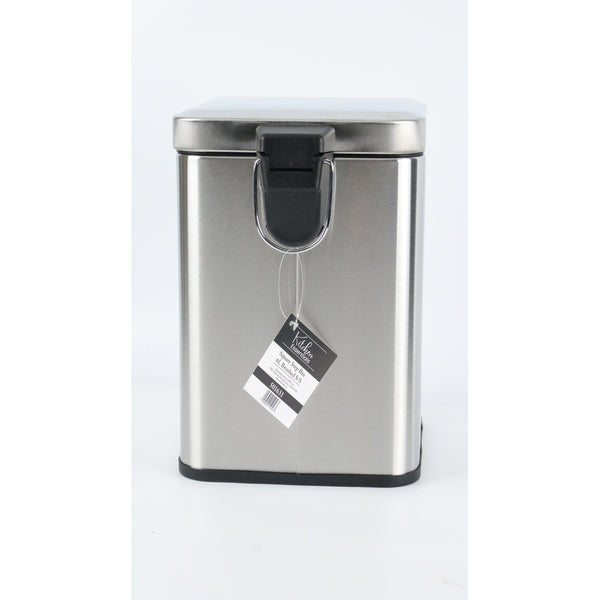 Square Step Bin - Brushed Stainless Steel - 6L