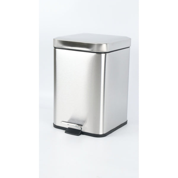 Square Step Bin - Brushed Stainless Steel - 6L - view 1