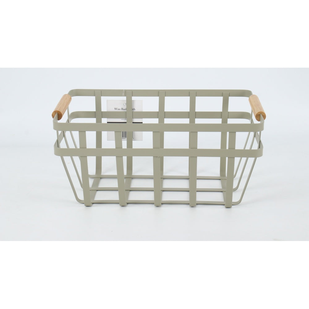 Metal Basket with Bamboo Handle - 25cm