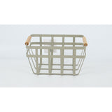 Metal Basket with Bamboo Handle - 25cm