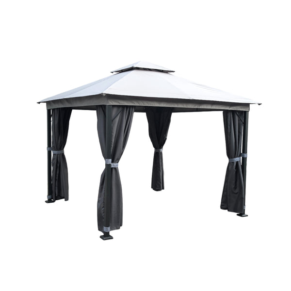 Lifestyle Living Phoenix Steel Gazebo with Side Curtains | 3 x 3m