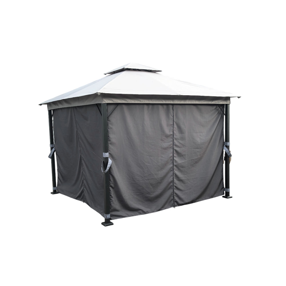 Lifestyle Living Phoenix Steel Gazebo with Side Curtains | 3 x 3m