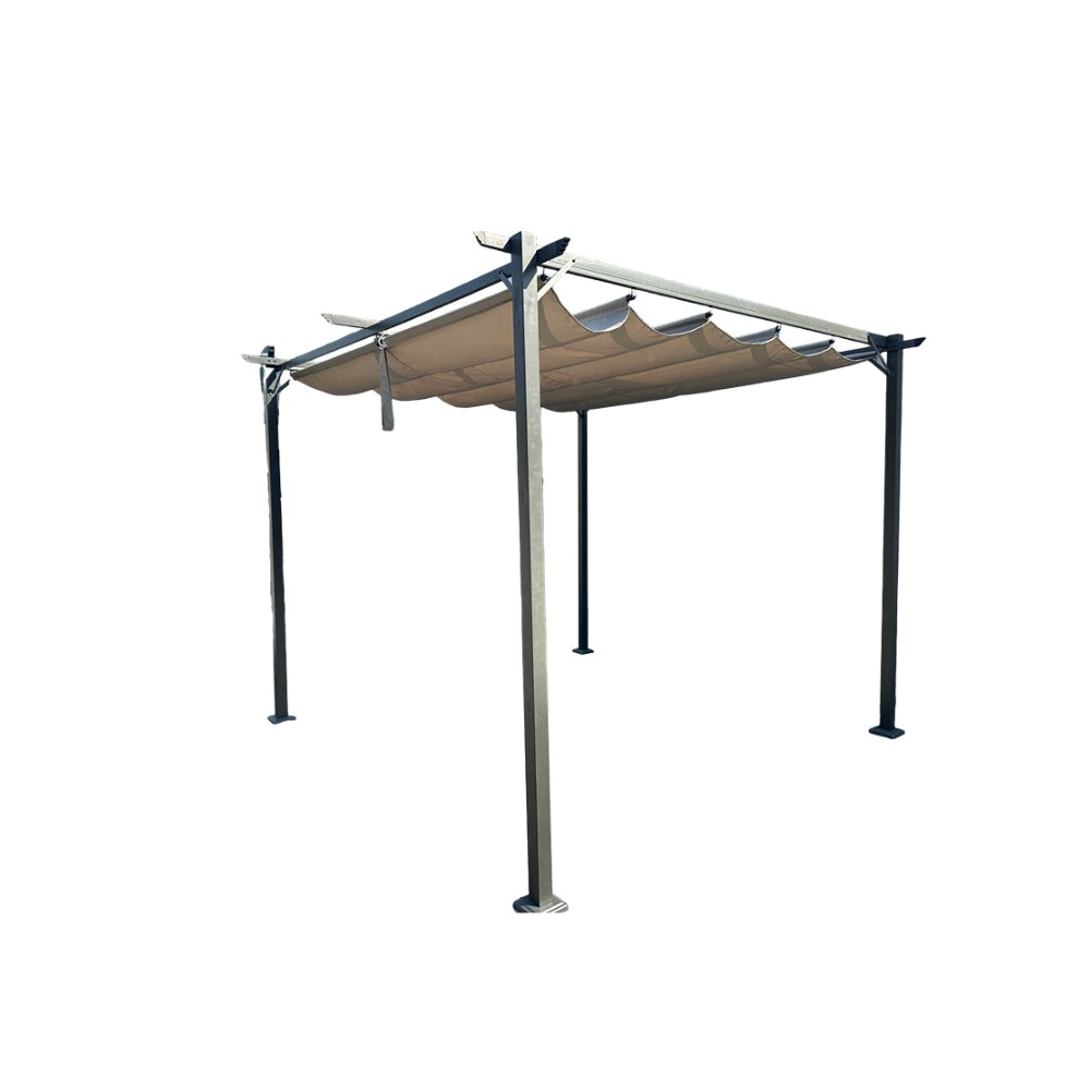 Lifestyle Living Solara Steel Pergola with Retractable Canopy | 3 x 3m