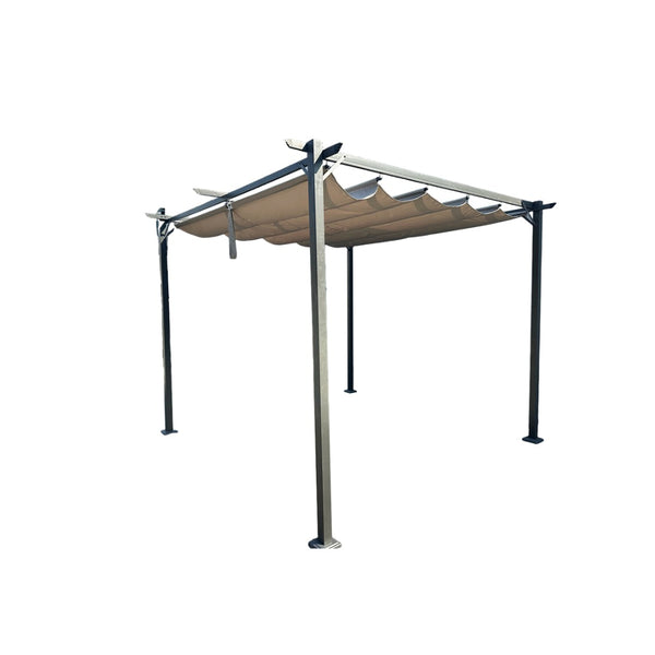 Lifestyle Living Solara Steel Pergola with Retractable Canopy | 3 x 3m