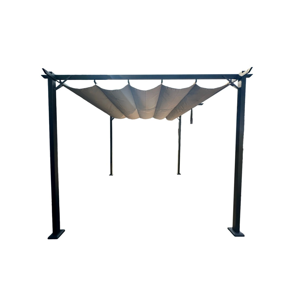 Lifestyle Living Solara Steel Pergola with Retractable Canopy | 3 x 3m