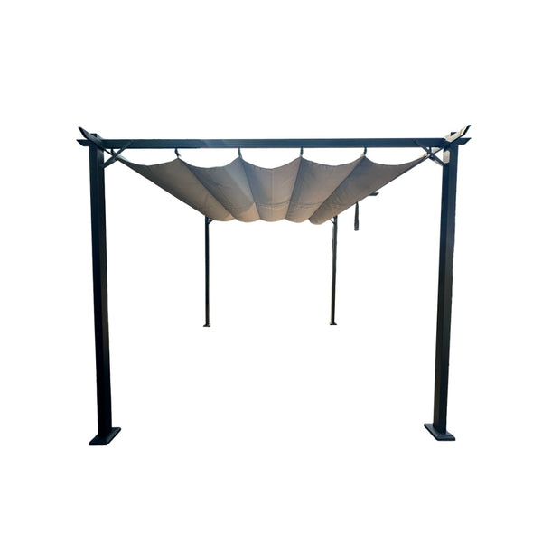 Lifestyle Living Solara Steel Pergola with Retractable Canopy | 3 x 3m