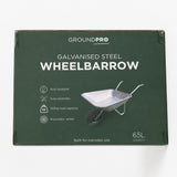 Galvanised Steel Garden Wheelbarrow | 65L, 100kg, Pneumatic Wheel