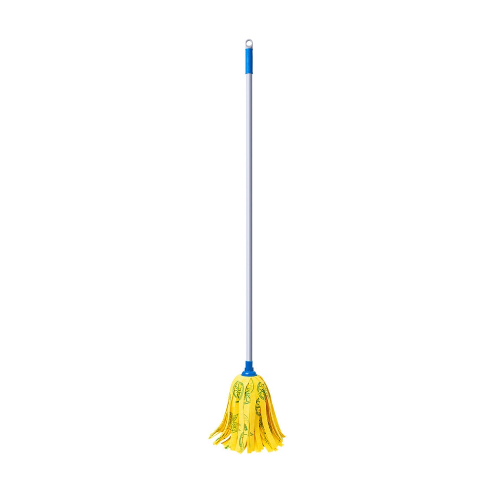 Kleaner Non-Woven Strip Mop Set | Long Handle, Twist-On Head, Hanging Loop