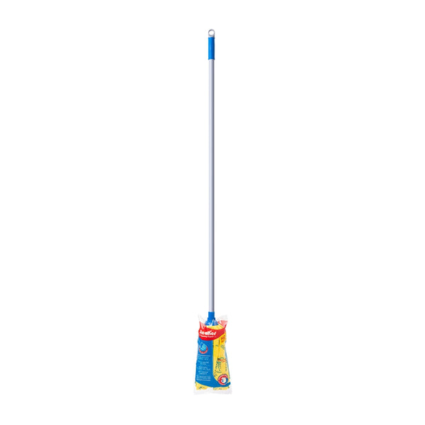 Kleaner Non-Woven Strip Mop Set | Long Handle, Twist-On Head, Hanging Loop